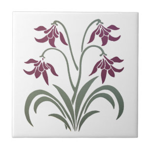 fuchsia flower tile