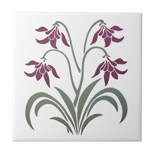 fuchsia flower tile (Front)