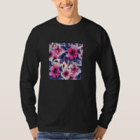 Fuchsia Flower Watercolor Pattern Graphic