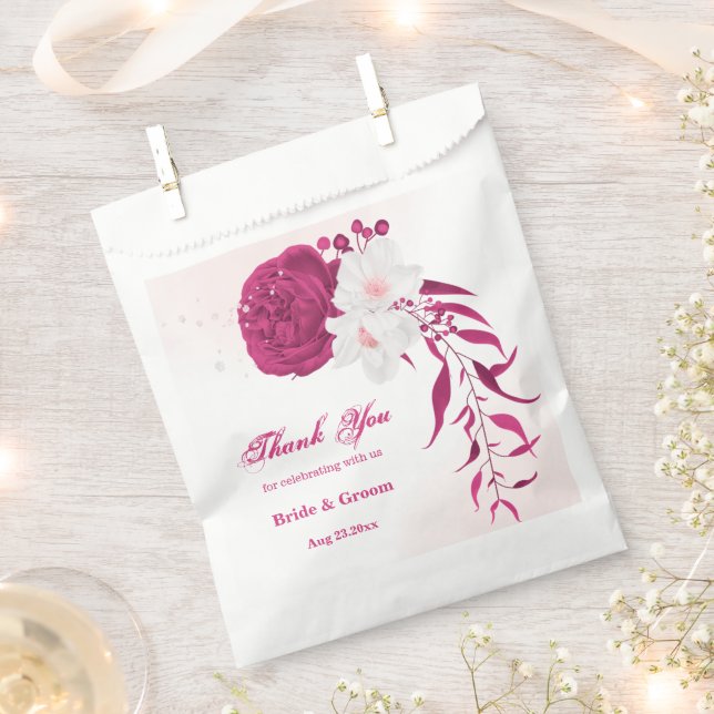 fuchsia flowers botanical wedding favour bag (Clipped)