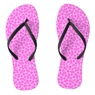 Fuchsia Flowers Flip Flops