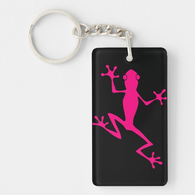 Fuchsia frog keychain (Front)