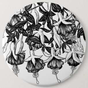 Fuchsia garden 6 inch round button