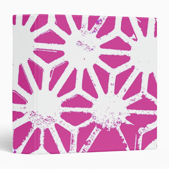 Fuchsia geometric pattern binder (Front/Spine)