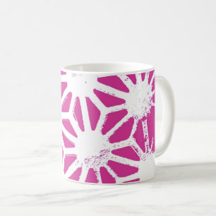 Fuchsia geometric pattern coffee mug