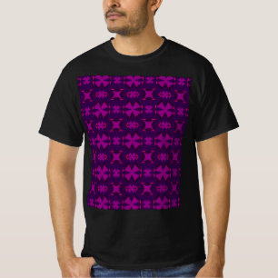 Fuchsia Geotech: A Vibrant Abstract Geometric Text T-Shirt