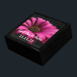 Fuchsia Gerber Daisy Damask Wedding Anniversary Gift Box<br><div class="desc">Wedding Black Lacquer Keepsake Custom Designer Personalized Jewellery Box or Memory Box Elegant Unique Wedding Anniversary  Christmas Gifts or Valentines Day Gifts</div>