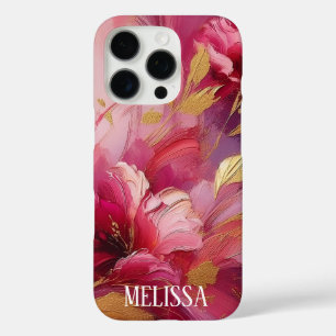 Fuchsia Gold Elegance in Acrylic With Name iPhone 16 Pro Case