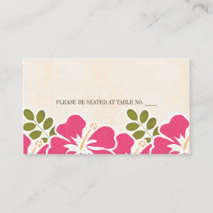 FUCHSIA HIBISCUS HAWAIIAN SEATING PLACE CARD