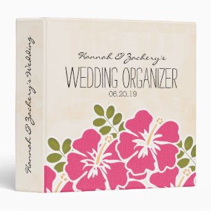 Fuchsia Hibiscus Hawaiian Wedding Organizer Binder
