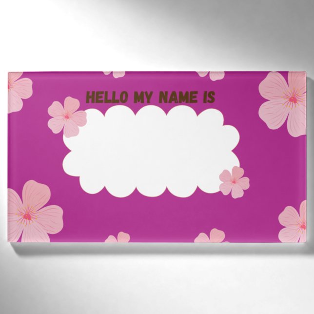 Fuchsia Hibiscus  Name Tag (Front)