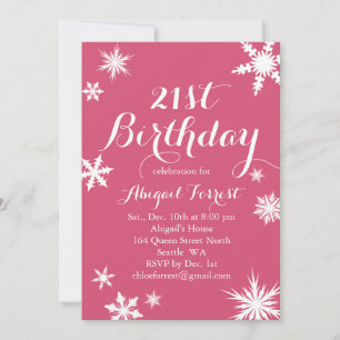 Fuchsia Hiver 21e Invitation anniversaire