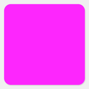 Fuchsia/Hot Pink FF00FF Colour, Option to Add Imag Square Sticker