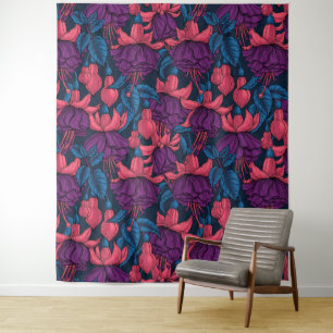 Fuchsia in blue and purple tapestry