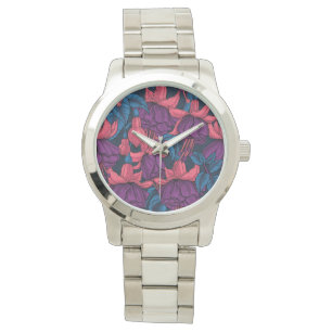 Fuchsia in blue and purple watch