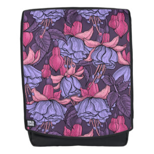 Fuchsia in pink and violet backpack