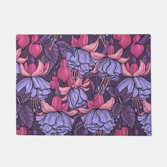 Fuchsia in pink and violet doormat (Front)