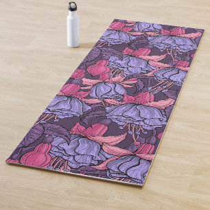 Fuchsia in pink and violet yoga mat