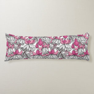 Fuchsia in white and pink body pillow