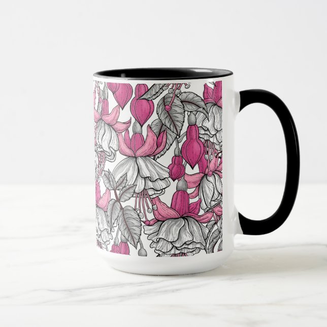 Fuchsia in white and pink mug (Right)
