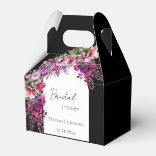 Fuchsia Lavender Floral Arch Bridal Shower Favor Box