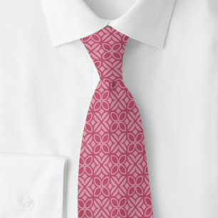 Fuchsia Leaves & Lines Tie