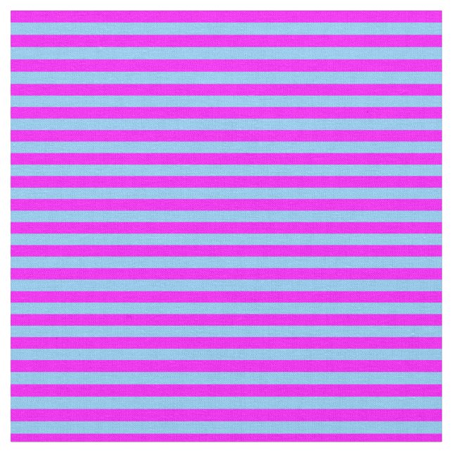 Fuchsia & Light Sky Blue Coloured Pattern Fabric (Close Up)