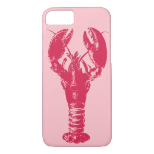 Fuchsia Lobster on Light Pink Case-Mate iPhone Case