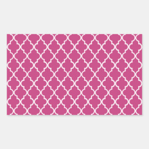 Fuchsia Magenta And White Moroccan Trellis Pattern Sticker