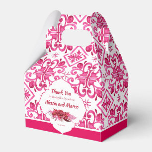 Fuchsia Majolica magenta tiles personalized  Favor Box