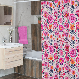 Fuchsia Mexican Flowers Pattern