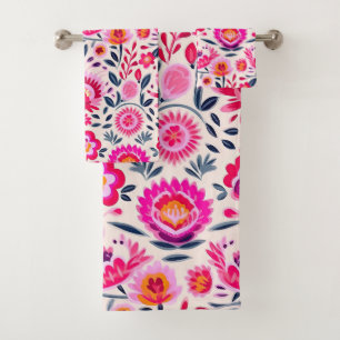 Fuchsia Motif mexicain de fleurs