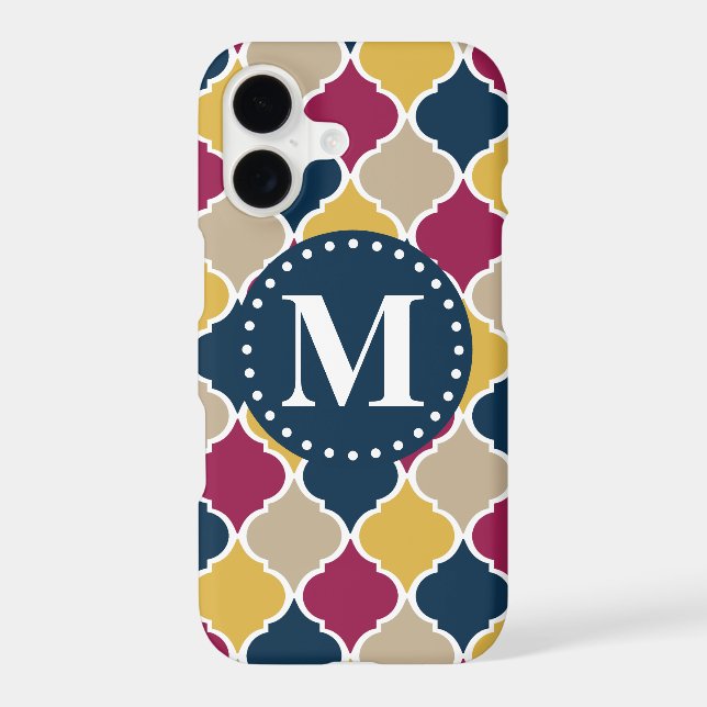 Fuchsia Navy Moroccan Lattice Monogram (Back)