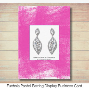 Fuchsia Pastel Earring Display Business Card
