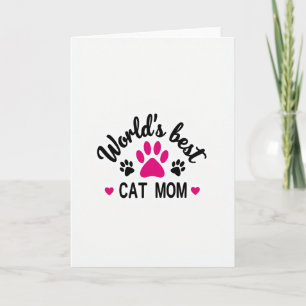 Fuchsia Paw Best Cat Mom Card