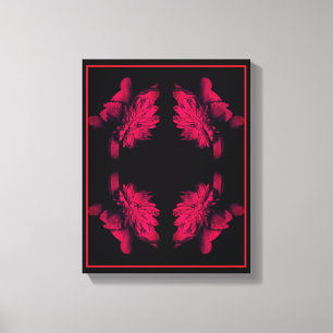Fuchsia Peony Abstract Floral Art Canvas Print