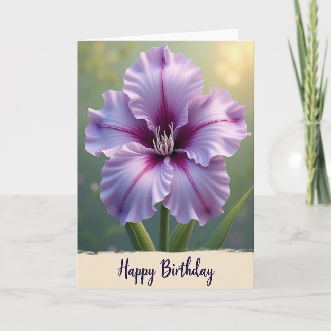 Fuchsia Petal Birthday Card (Front)