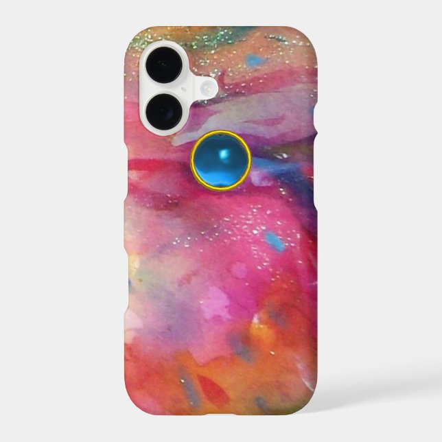 FUCHSIA PINK ABSTRACT Blue Sapphire Gemstone (Back)