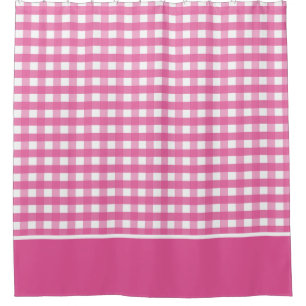 Fuchsia Pink and White Gingham Check