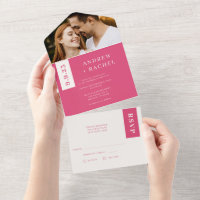 Fuchsia Pink Blocks Wedding Photo