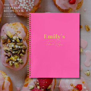 Fuchsia Pink Custom Recipe Book with Name