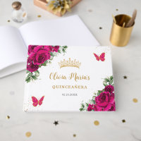 Fuchsia Pink Floral Quinceanera Sweet 16 Birthday