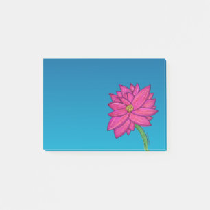 Fuchsia Pink Flower Wide Post-It Notes