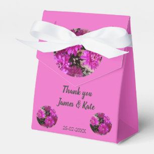 Fuchsia Pink Flowers Floral Wedding Custom Favor Box
