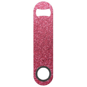 Fuchsia pink glitter speed bottle opener