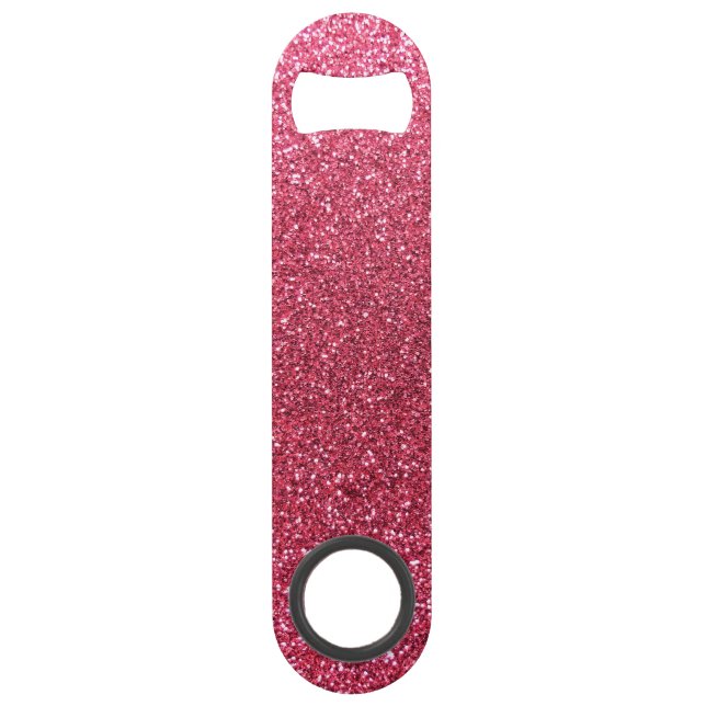 Fuchsia pink glitter speed bottle opener (Front)