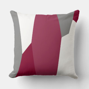 Fuchsia Pink Grey and White   Throw Pillow