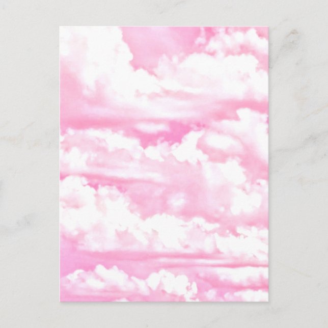 Fuchsia Pink Happy Clouds Decor Postcard (Front)