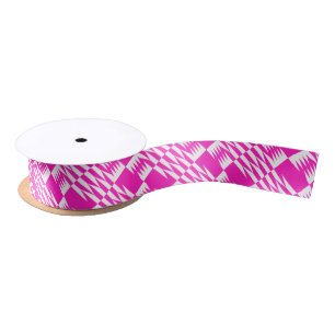 Fuchsia Pink Kente Satin Ribbon