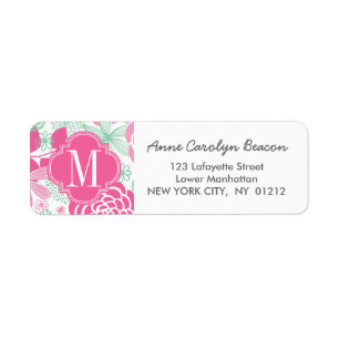 Fuchsia Pink Mint Green Girl Floral Personnalisé